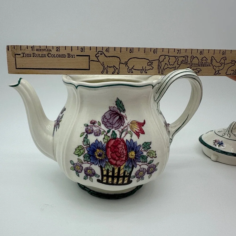 Wedgwood Floral Etruria England Tea Set Teapot Sugar Creamer A1793 Vintage 1922